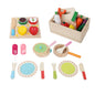 Keezi Kids Kitchen Play Set Wooden Pretend Toys Cooking Utensils Pots Pans Food - Mekamart Australia