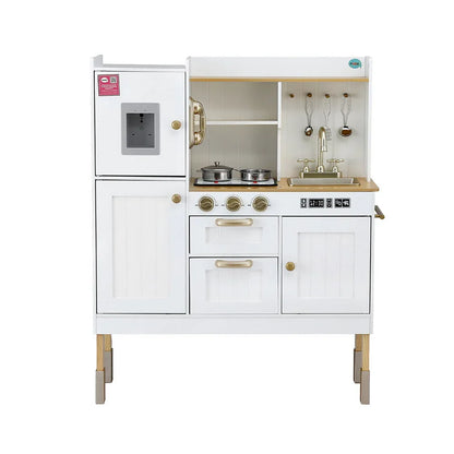 Keezi Kids Kitchen Play Set Wooden Pretend Toys Cooking Children Storage Golden - Mekamart Australia