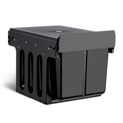 Cefito Pull Out Bin Kitchen Double Basket 2X15L Black - Mekamart Australia