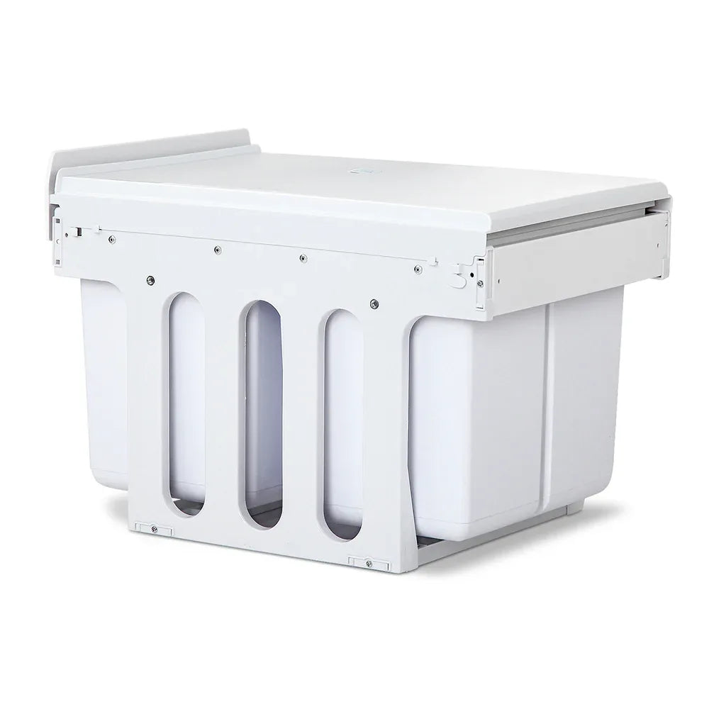 Cefito Pull Out Bin Kitchen Double Basket 2X15L White - Mekamart Australia