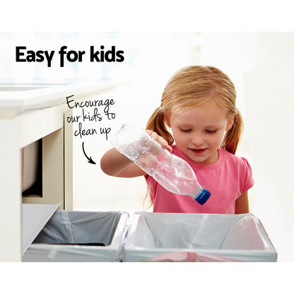 Cefito Pull Out Bin Kitchen Double Basket 2X15L White - Mekamart Australia