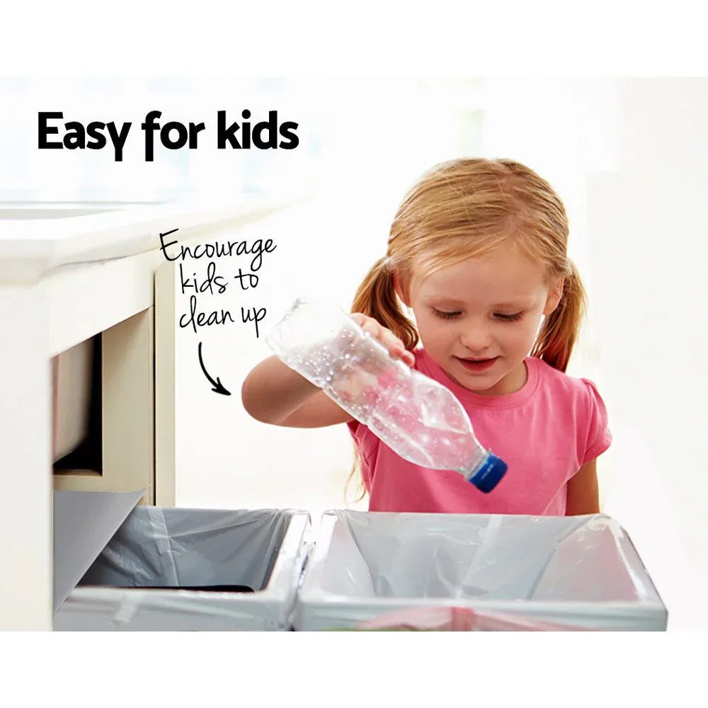 Cefito Pull Out Bin Kitchen Double Basket 2X20L Grey - Mekamart Australia