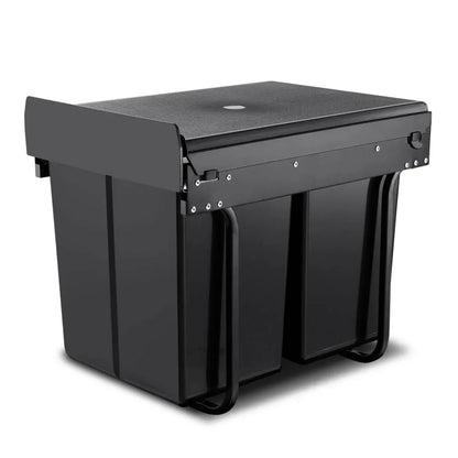 Cefito Pull Out Bin Kitchen Double Basket 2X20L Black - Mekamart Australia