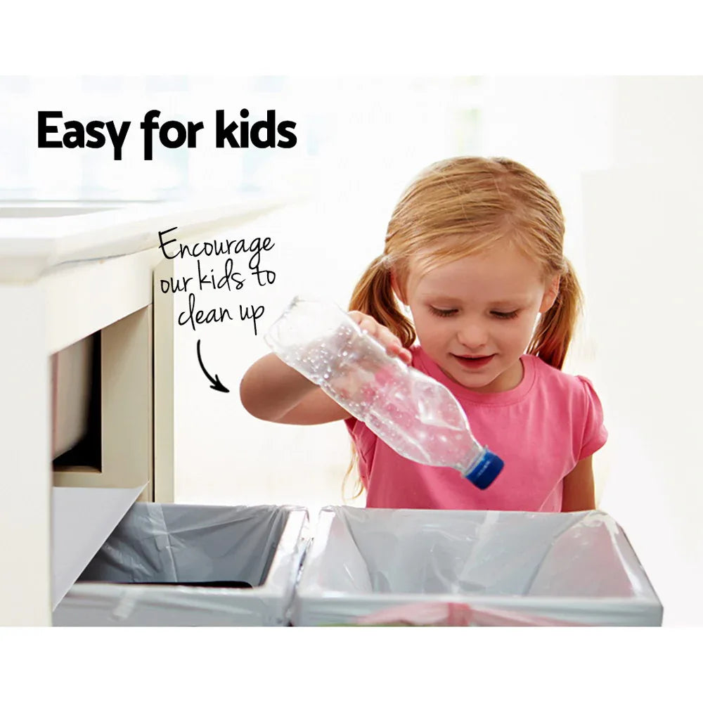 Cefito Pull Out Bin Kitchen Double Basket 2X20L White - Mekamart Australia