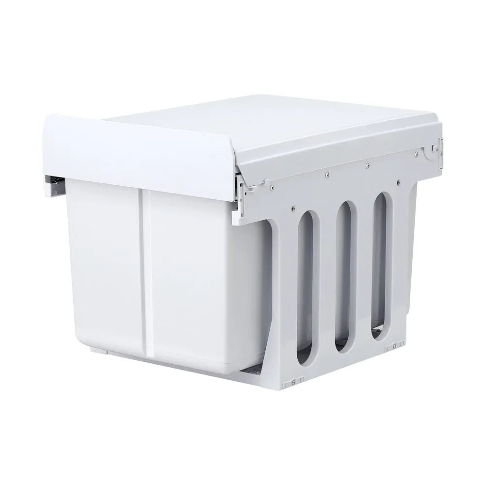 Cefito Pull Out Bin Kitchen Triple Slide Garbage Rubbish Bins Basket White 31L - Mekamart Australia