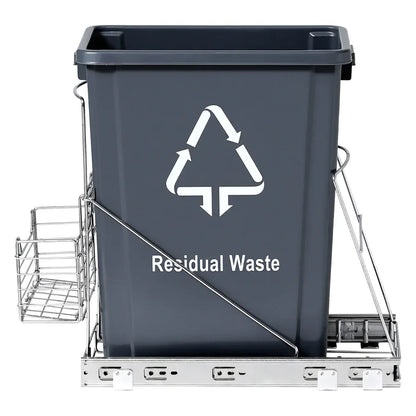 Cefito Pull Out Bin Kitchen Cabinet Slide Garbage Rubbish Bins Basket 40L Grey - Mekamart Australia