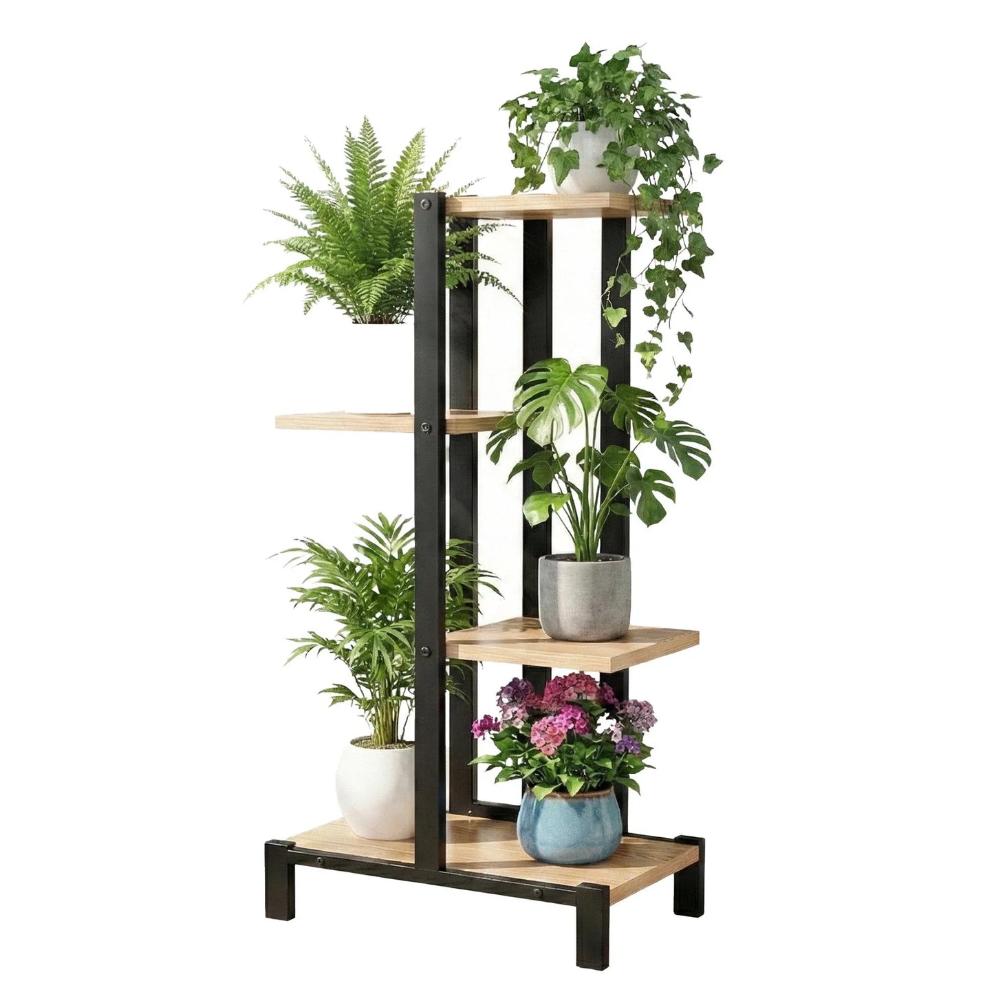 Artiss 4 Tiers Plant Stand Metal Flower Pots Shelf Indoor Outdoor Garden Home - Mekamart Australia