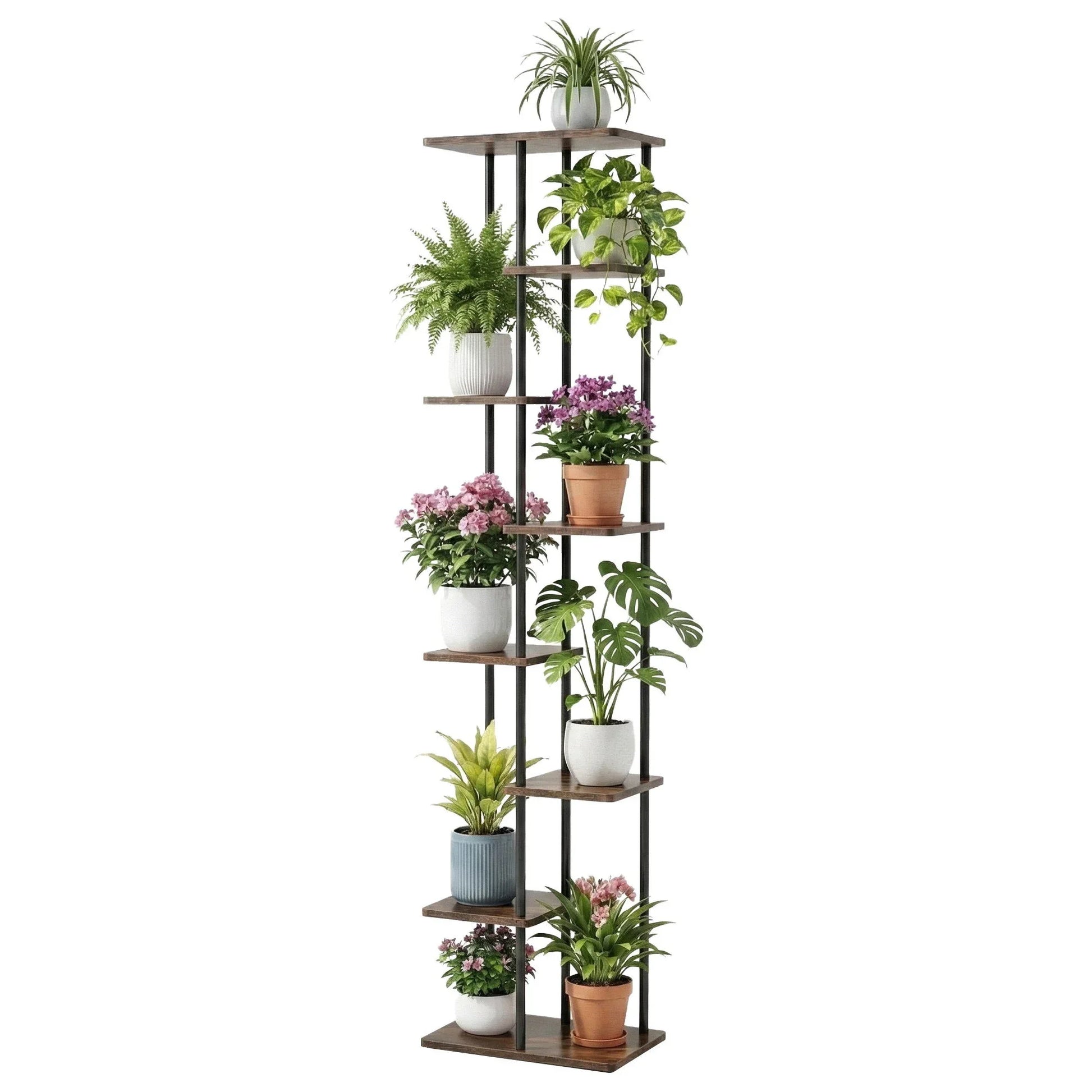 Artiss 8 Tiers Plant Stand Metal Flower Pots Shelf Indoor Outdoor Garden Home - Mekamart Australia