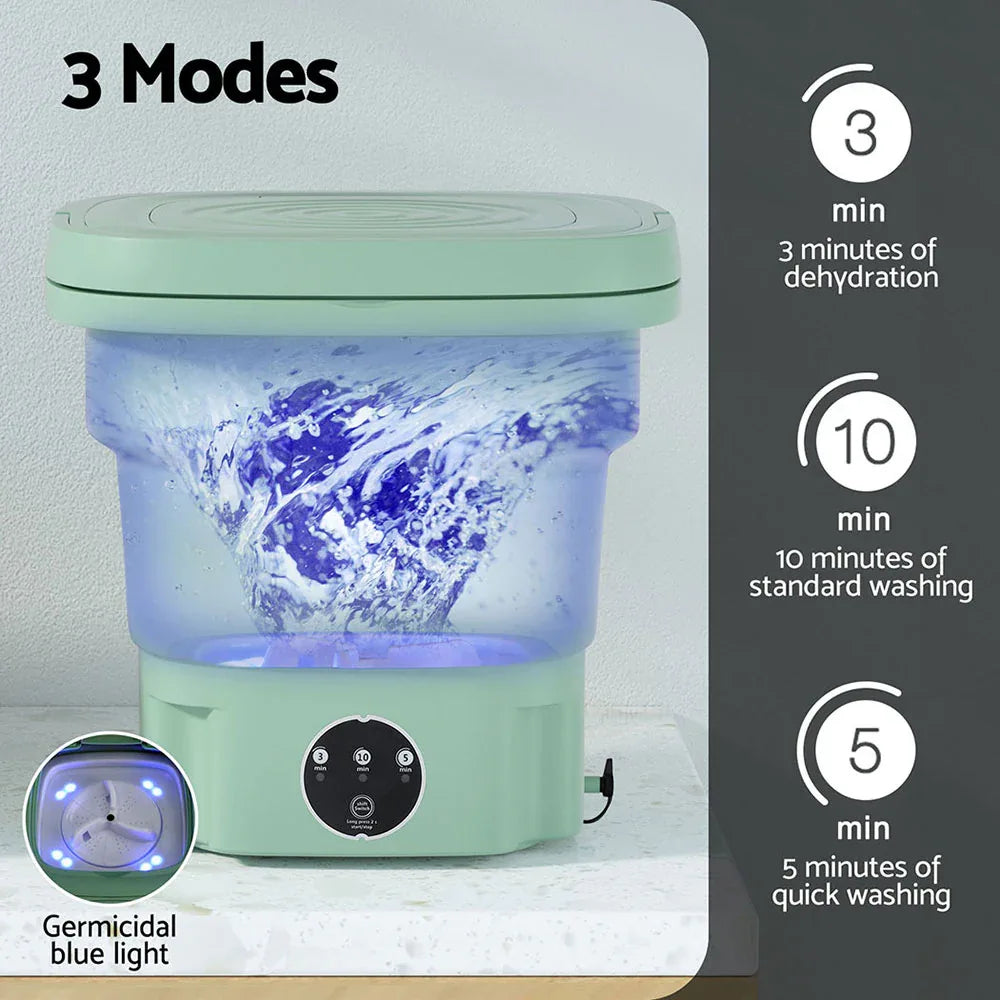 Devanti Portable Washing Machine 8L Green - Mekamart Australia