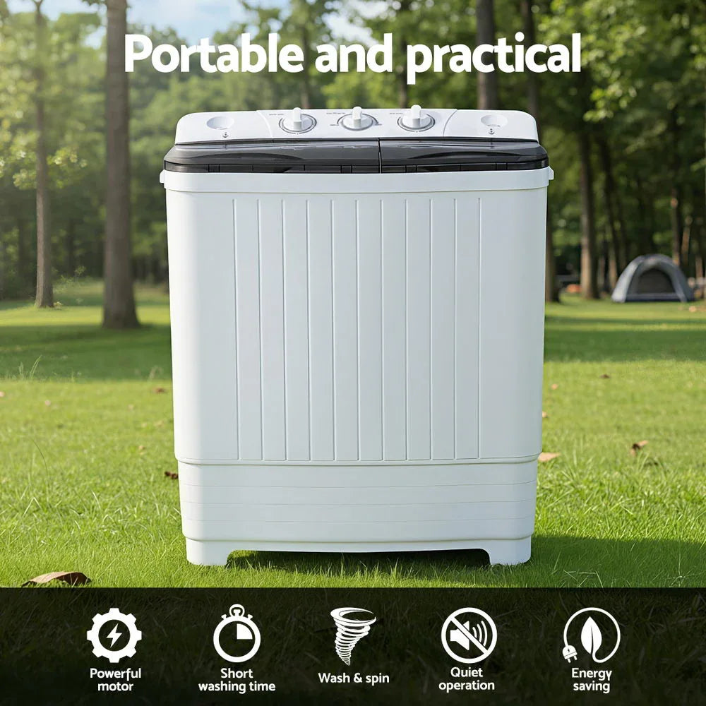 Devanti Portable Washing Machine Twin Tub 4.5KG - Mekamart Australia