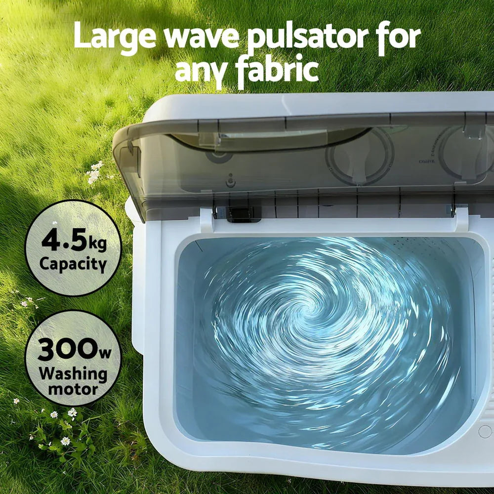 Devanti Portable Washing Machine Twin Tub 4.5KG - Mekamart Australia