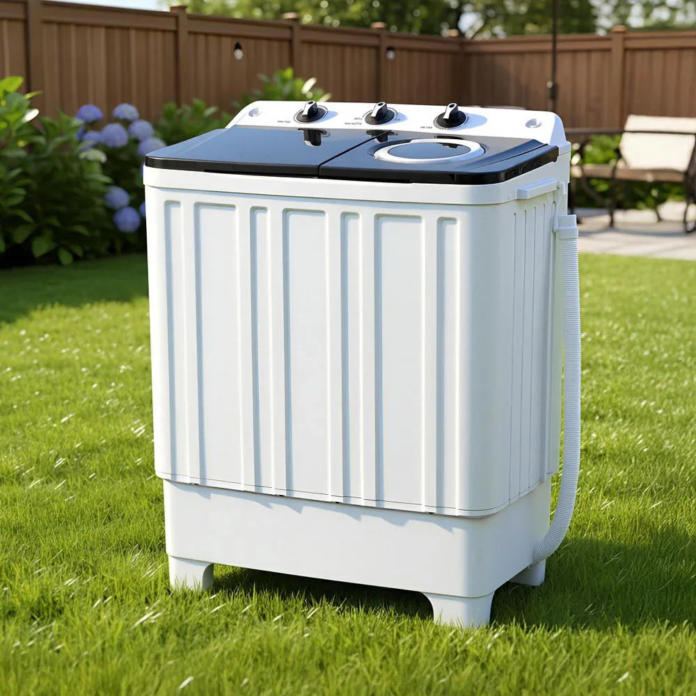Devanti Portable Washing Machine Twin Tub 7KG White - Mekamart Australia