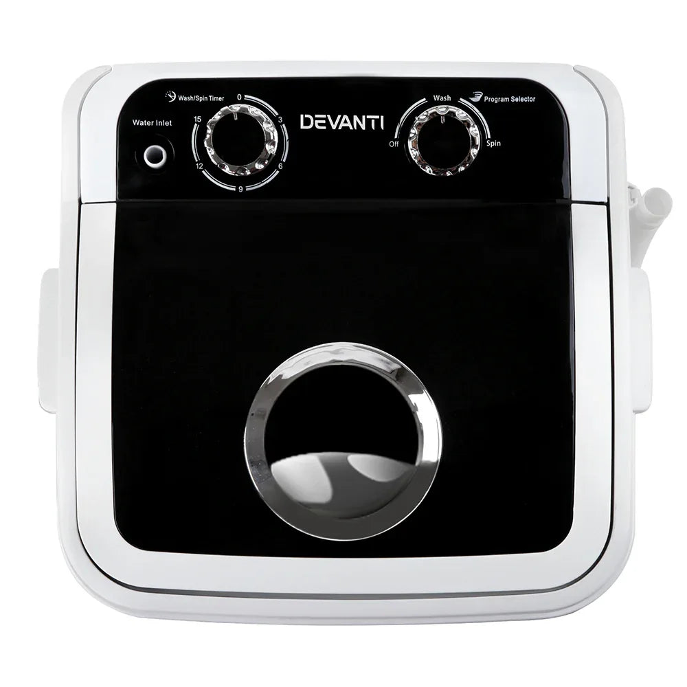 Devanti Portable Washing Machine 4.6KG Black - Mekamart Australia