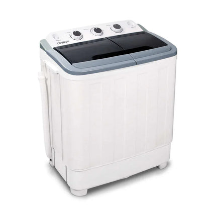 Devanti Portable Washing Machine Twin Tub 4.6KG White - Mekamart Australia