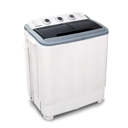 Devanti Portable Washing Machine Twin Tub 4.6KG White - Mekamart Australia