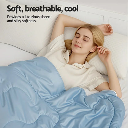 Giselle Tencel Quilt 200GSM Summer Quilts Comforter Doona Light Weight Soft Throw Blanket Single - Mekamart Australia