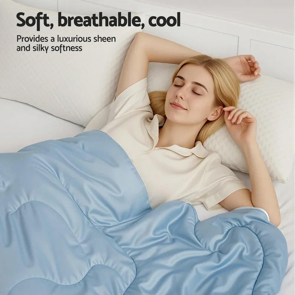 Giselle Tencel Quilt 200GSM Summer Quilts Comforter Doona Light Weight Soft Throw Blanket Super King - Mekamart Australia