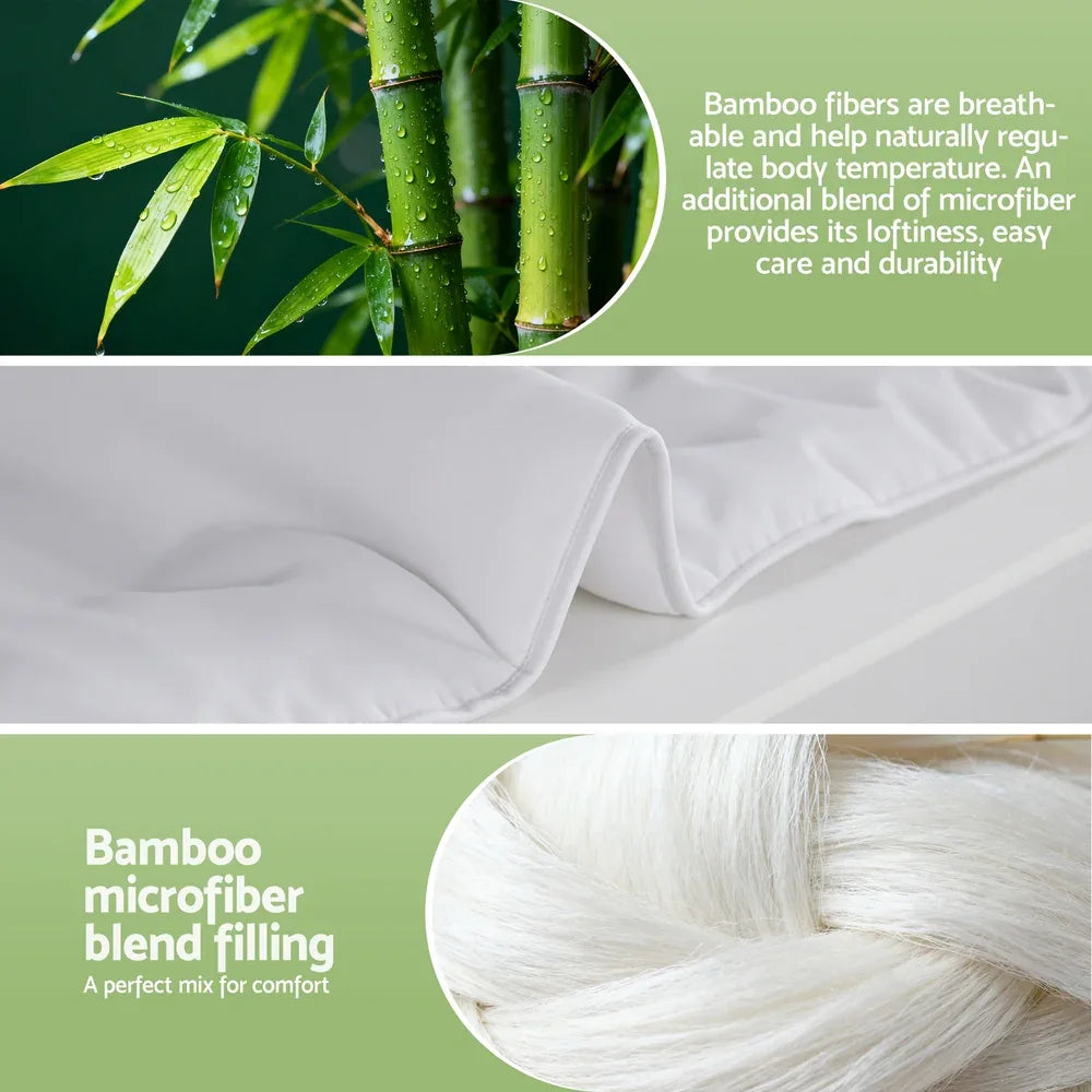 Giselle Bedding 200GSM Bamboo Quilt Summer Quilts All Season Doona Duvet Lightweight Double - Mekamart Australia