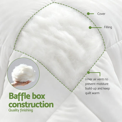 Giselle Bedding 200GSM Bamboo Quilt Summer Quilts All Season Doona Duvet Lightweight Queen - Mekamart Australia