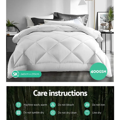 Giselle Bedding 400GSM Microfibre Bamboo Quilt Super King - Mekamart Australia