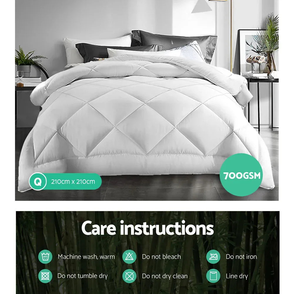 Giselle Bedding 700GSM Microfibre Bamboo Quilt Queen - Mekamart Australia
