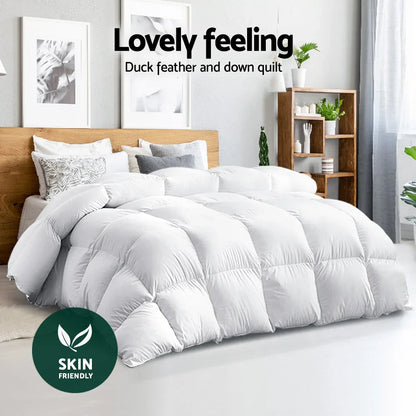 Giselle Bedding 700GSM Duck Down Feather Quilt Duvet Doona Winter Blanket Single - Mekamart Australia