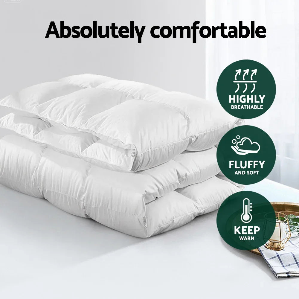 Giselle Bedding 700GSM Duck Down Feather Quilt Duvet Doona Winter Blanket Single - Mekamart Australia