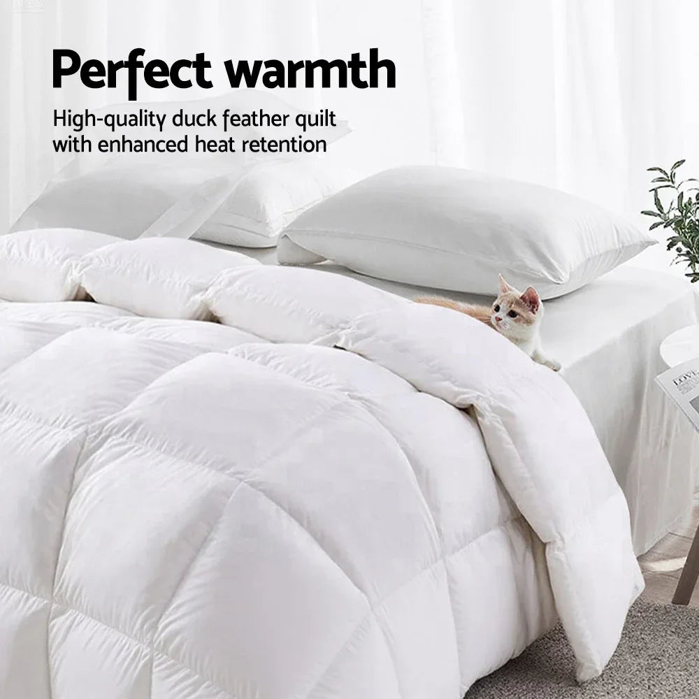 Giselle Bedding 700GSM Duck Down Feather Quilt Duvet Doona Winter Blanket Single - Mekamart Australia