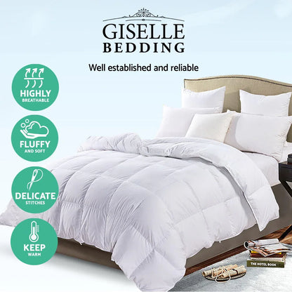 Giselle Bedding 700GSM Goose Down Feather Quilt Double - Mekamart Australia