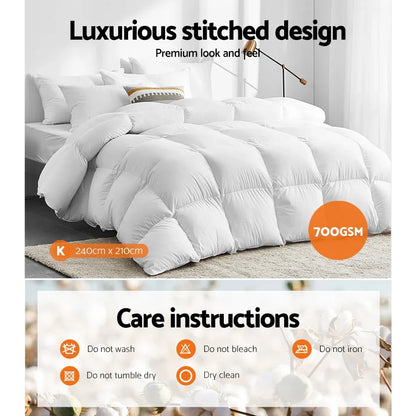 Giselle Bedding 700GSM Goose Down Feather Quilt King - Mekamart Australia