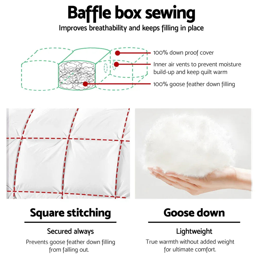 Giselle Bedding 700GSM Goose Down Feather Quilt Single - Mekamart Australia