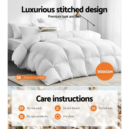 Giselle Bedding 700GSM Goose Down Feather Quilt Super King - Mekamart Australia