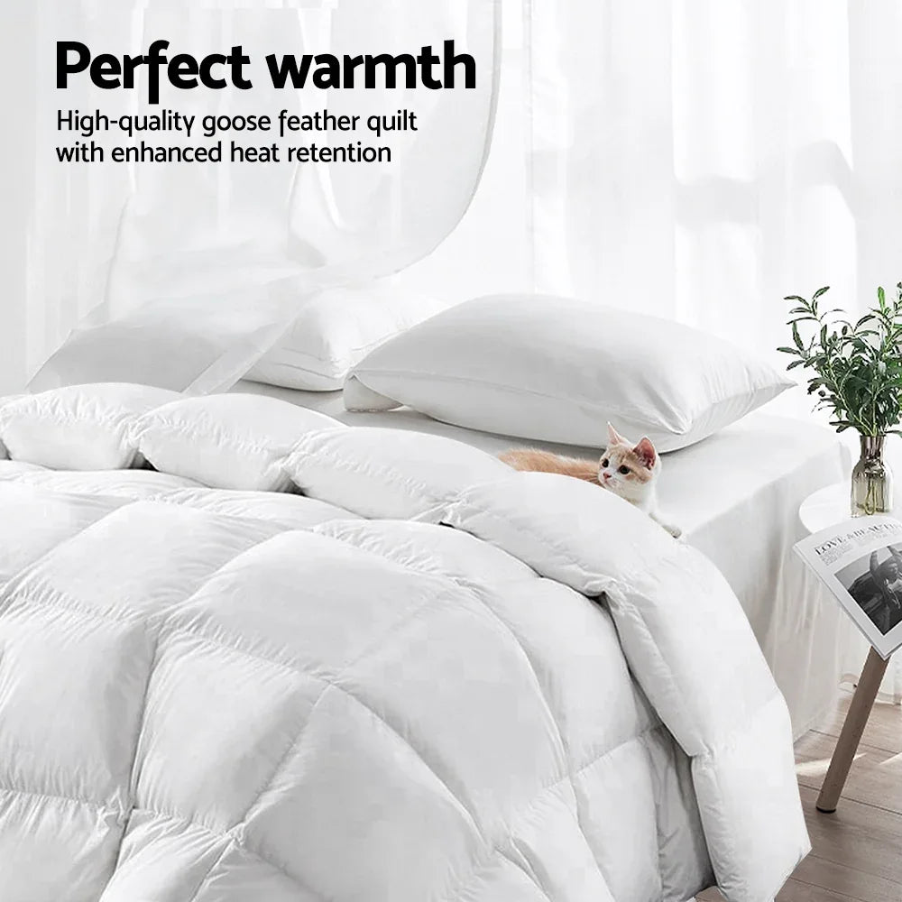 Giselle Bedding 500GSM Goose Down Feather Quilt Queen - Mekamart Australia