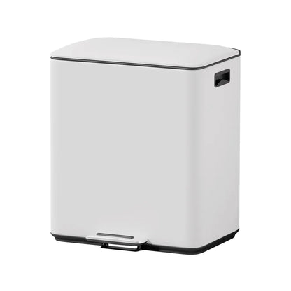 Cefito Pedal Bins Rubbish Bin Dual Compartment Waste Recycle Dustbins 40L White - Mekamart Australia