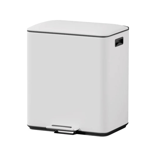 Cefito Pedal Bins Rubbish Bin Dual Compartment Waste Recycle Dustbins 40L White - Mekamart Australia