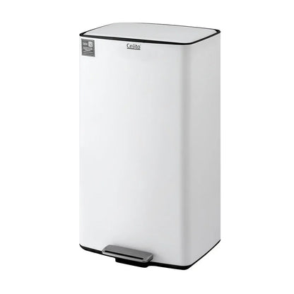 Cefito Pedal Bins Rubbish Bin Waste Recycle Dustbins Kitchen Trash Can 40L White - Mekamart Australia