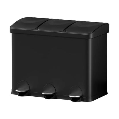 Cefito Pedal Bins Rubbish Bin Triple Compartments Waste Recycle Dustbins 45L - Mekamart Australia