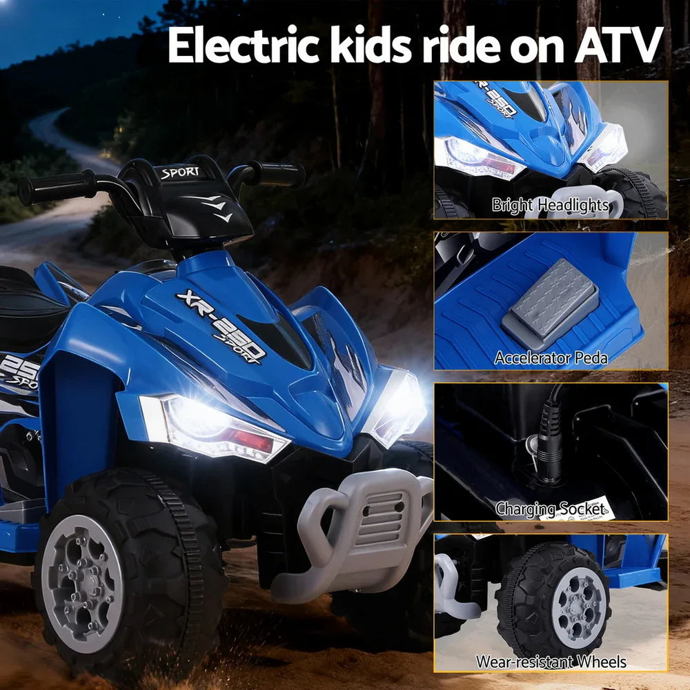 Rigo Kids Ride On Car ATV Quad Motorbike Electric Outdoor Toys 12V Blue - Mekamart Australia