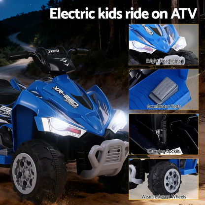 Rigo Kids Ride On Car ATV Quad Motorbike Electric Outdoor Toys 12V Blue - Mekamart Australia