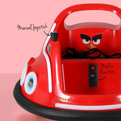 Kids Ride On Car Bumper Electric Ride On Cars Light Remote Angry Birds Sticker Red - Mekamart Australia