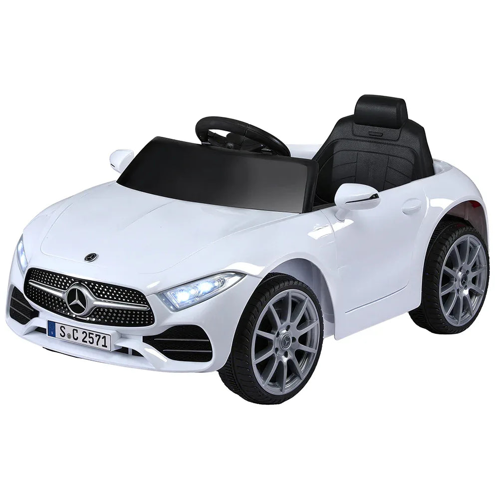 Kids Electric Ride On Car Licensed Outdoor Toys Cars Music Remote White - Mekamart Australia