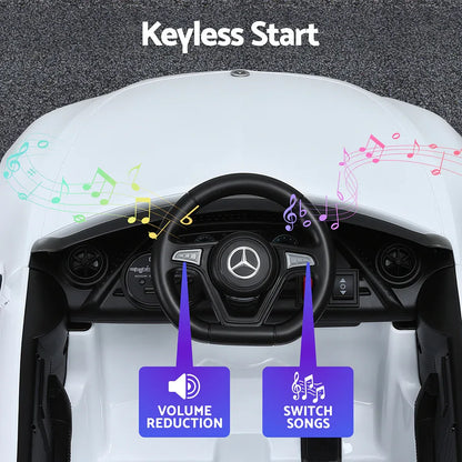 Kids Electric Ride On Car Licensed Outdoor Toys Cars Music Remote White - Mekamart Australia