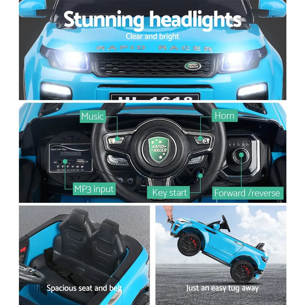 Rigo Kids Electric Ride On Car SUV Range Rover-inspired Toy Cars Remote 12V Blue - Mekamart Australia
