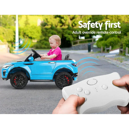Rigo Kids Electric Ride On Car SUV Range Rover-inspired Toy Cars Remote 12V Blue - Mekamart Australia