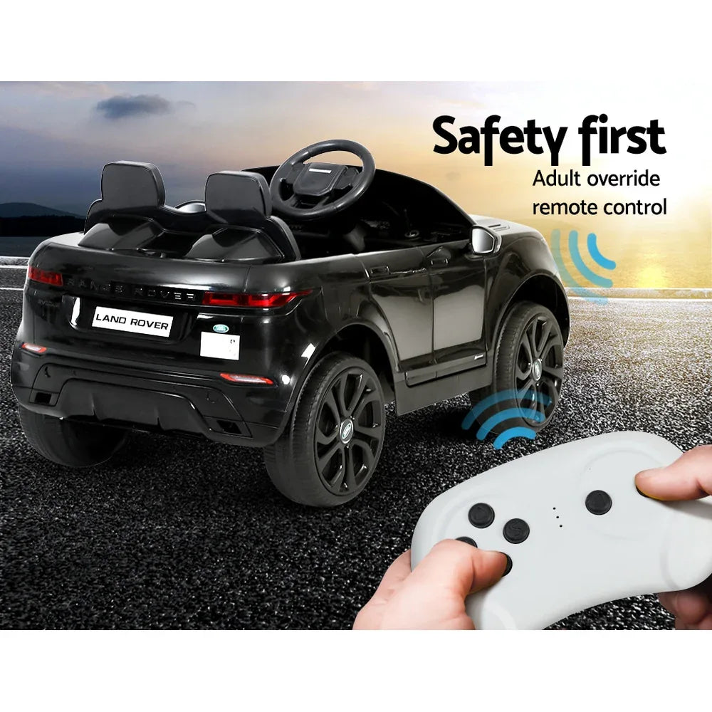 Kids Electric Ride On Car Land Rover Licensed Toy Cars Remote 12V Battery Black - Mekamart Australia