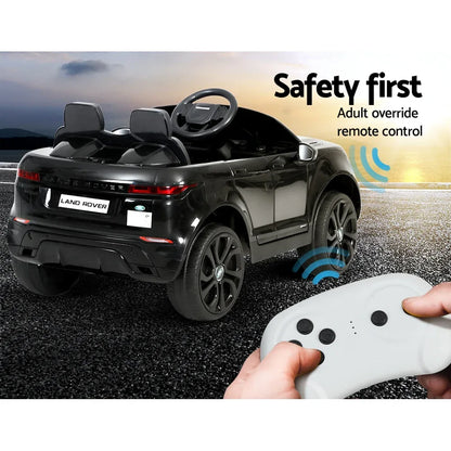 Kids Electric Ride On Car Land Rover Licensed Toy Cars Remote 12V Battery Black - Mekamart Australia