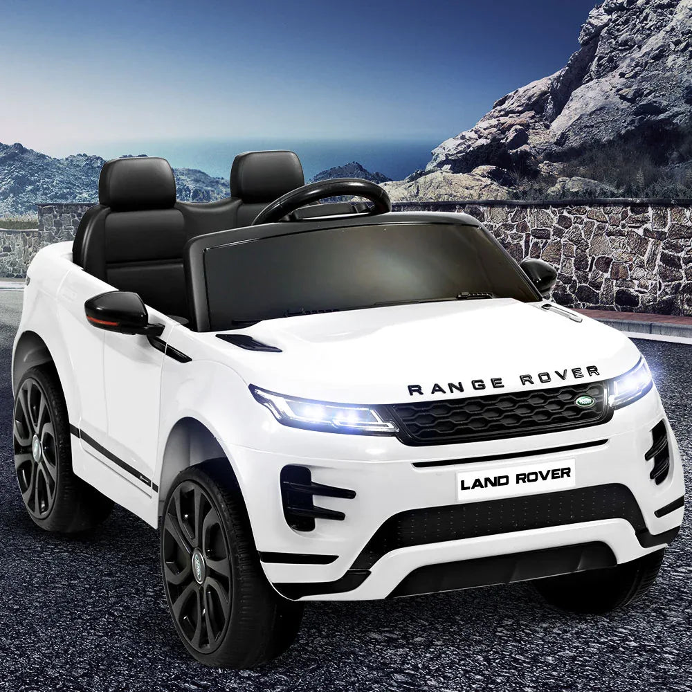 Kids Electric Ride On Car Land Rover Licensed Toy Cars Remote 12V Battery White - Mekamart Australia