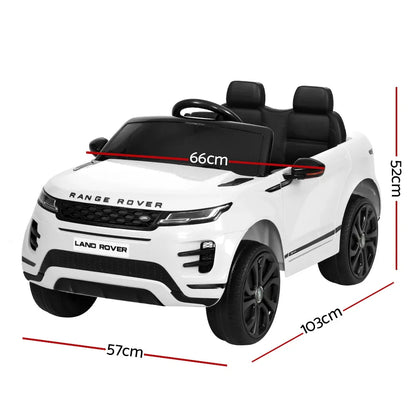Kids Electric Ride On Car Land Rover Licensed Toy Cars Remote 12V Battery White - Mekamart Australia