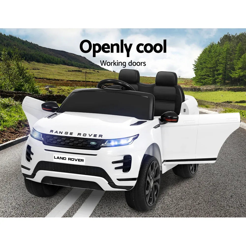 Kids Electric Ride On Car Land Rover Licensed Toy Cars Remote 12V Battery White - Mekamart Australia