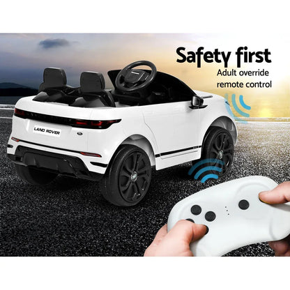 Kids Electric Ride On Car Land Rover Licensed Toy Cars Remote 12V Battery White - Mekamart Australia